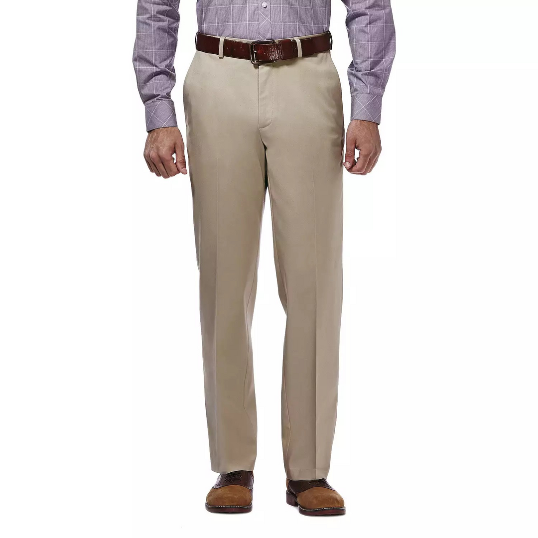 Men’s Haggar® Premium No-Iron Khaki Stretch Classic-Fit Flat-Front MSRP $70