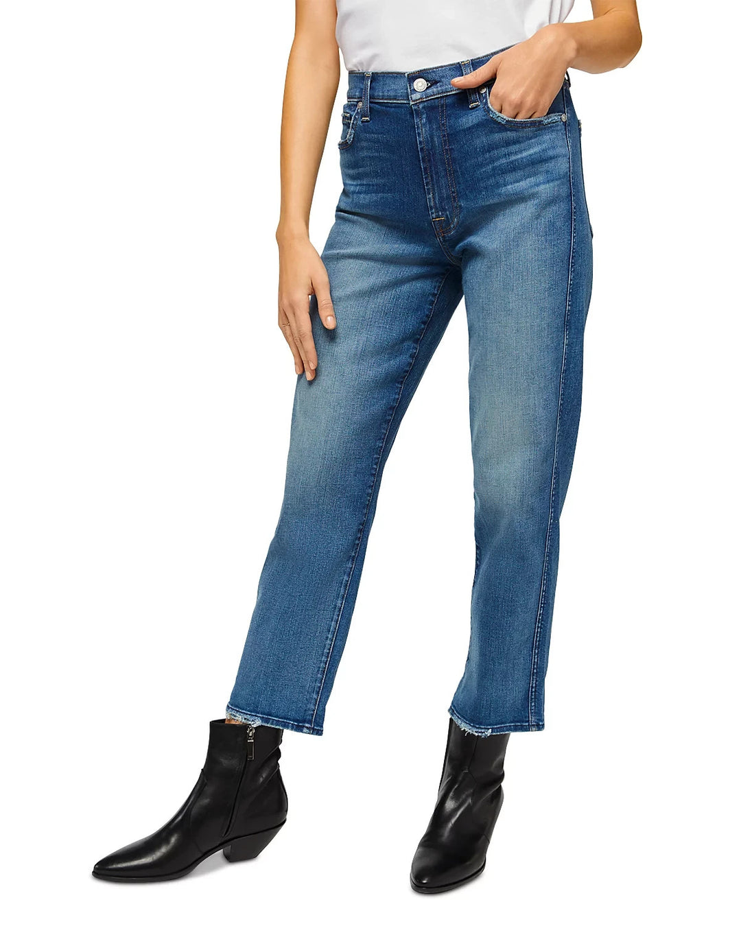 7 For All Mankind High Rise Ankle Straight Jeans MSRP $198