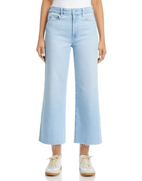 Paige Anessa High Rise Ankle Wide Leg Raw Hem Jeans MSRP $239