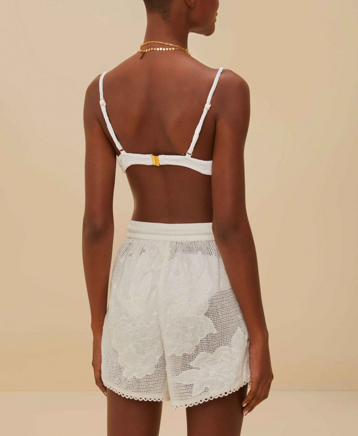 FARM Rio white flower shorts MSRP $160