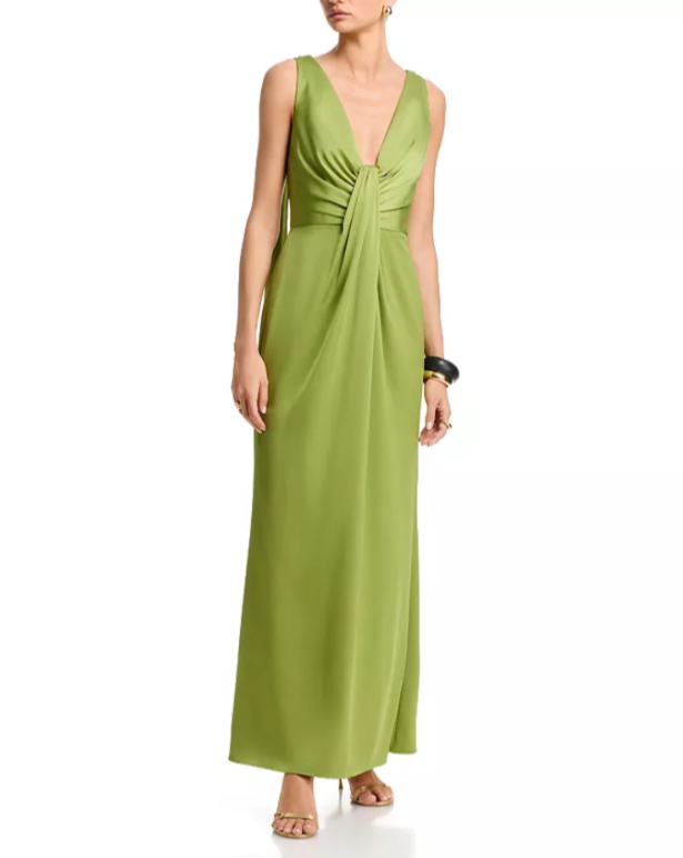 Aidan Mattox Crepe Back Satin Long Dress MSRP $350