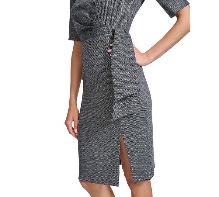 Calvin Klein 3/4 Sleeve Front Knot Sheath Women's Dress