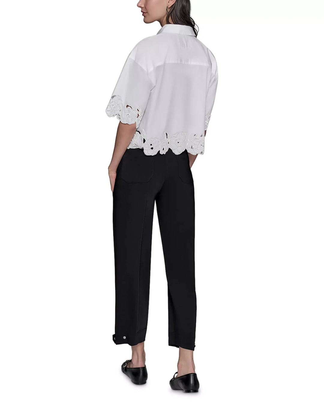KARL LAGERFELD PARIS Floral Cutout Top MSRP $118