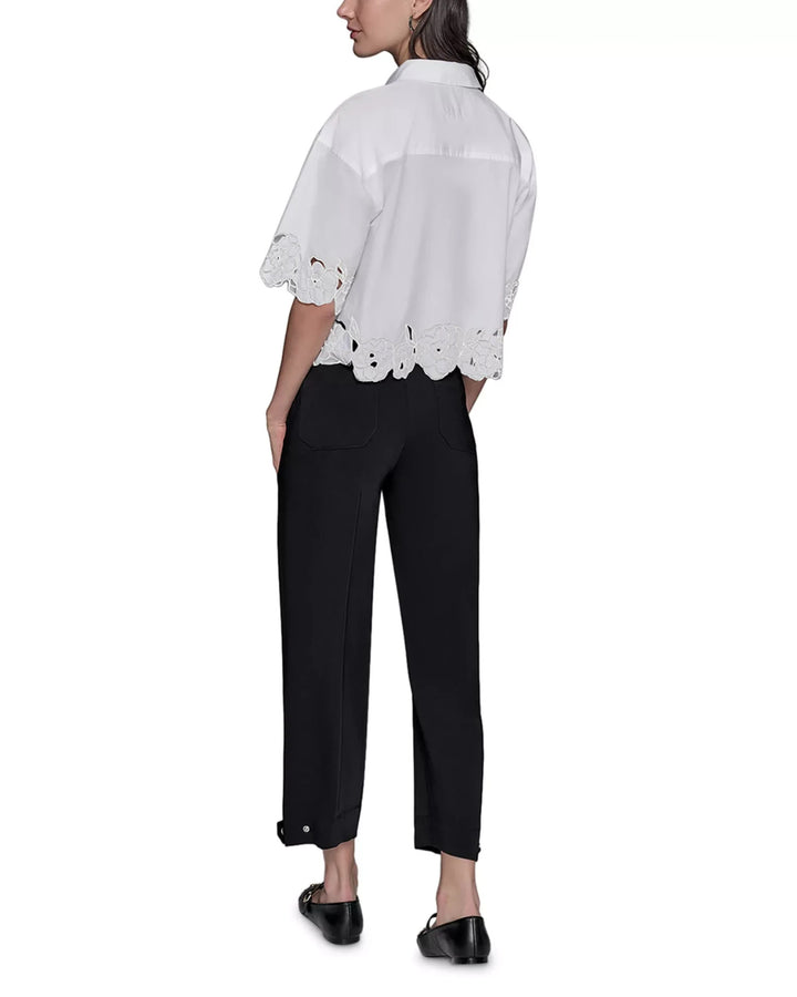 KARL LAGERFELD PARIS Floral Cutout Top MSRP $118