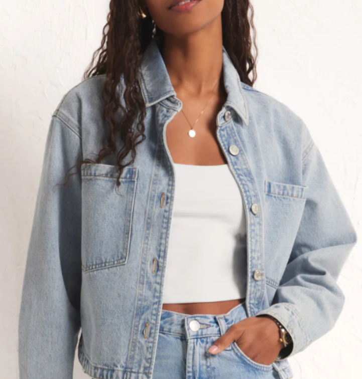 Z Supply Cropped Denim Jacket MSRP $110