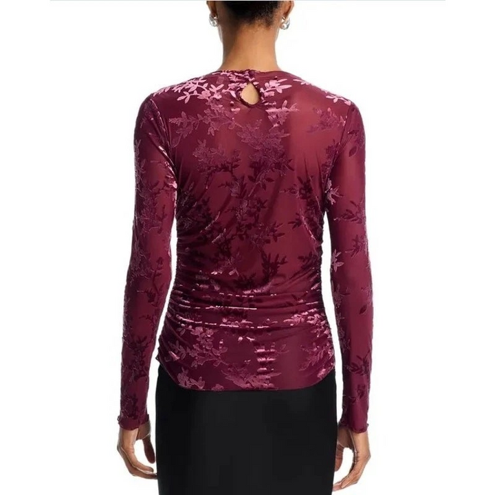 WAYF Ruched Floral Top MSRP $59
