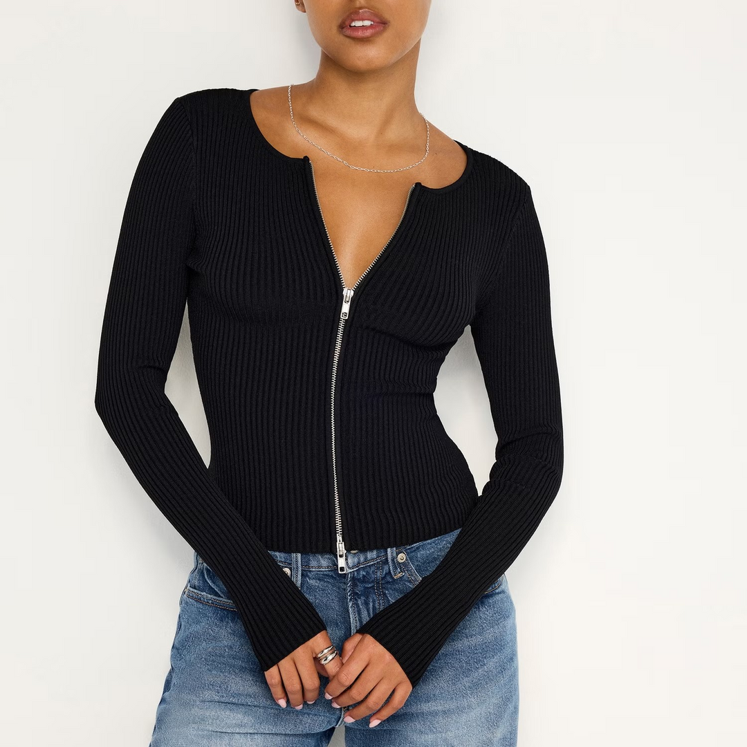 Good American Virgo Ribbed-Knit Top MSRP $179