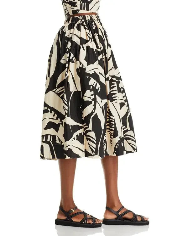 Lucy Paris Amari Floral Print Poplin Skirt MSRP $78