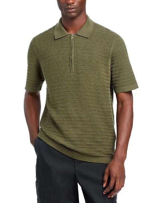 NN07 Collin Half Zip Textured Polo Shirt MSRP $230