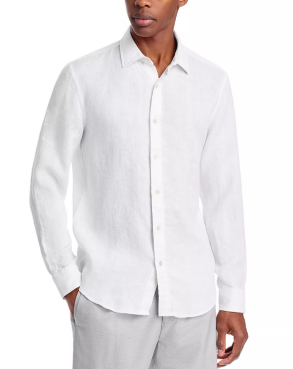 The Men Store Tonal Stitch Standard Fit Linen Shirt MSRP $128