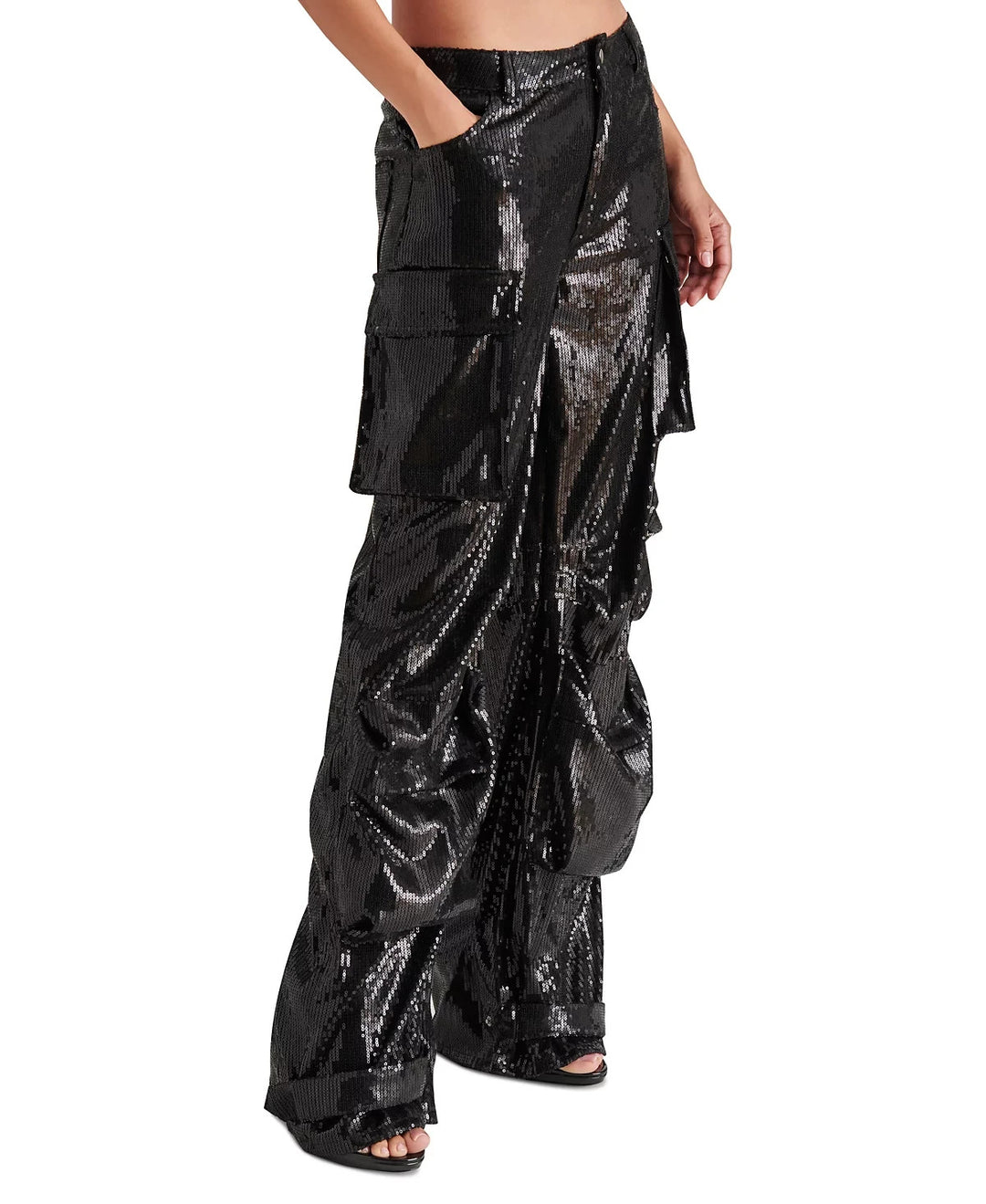 STEVE MADDEN Duo Sequin Cargo Pants MSRP $139