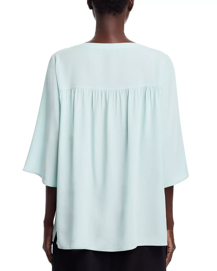 Eileen Fisher Silk Ballet Neck Top MSRP $268