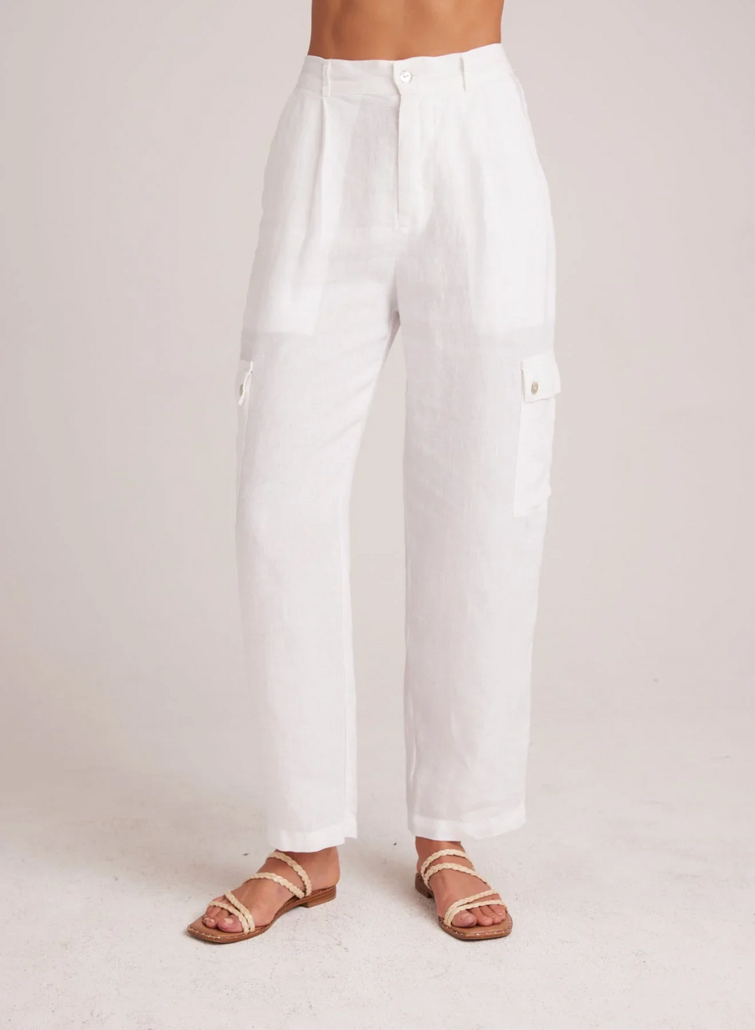 Bella Dahl Pleated Linen Cargo Pants MSRP $218