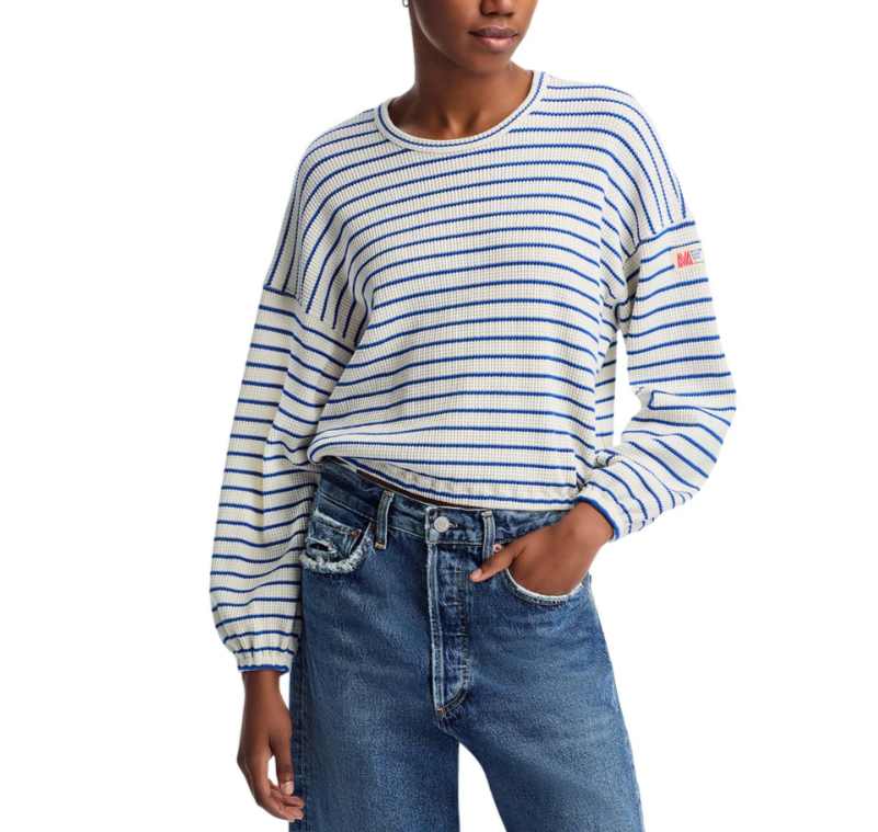 MOTHER The Long Sleeve Swipe Crop Tee MSRP $168