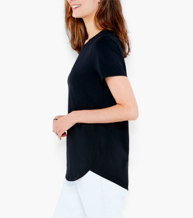 NZT BY NIC+ZOE Crewneck Shirttail Tee MSRP $68 Size XS