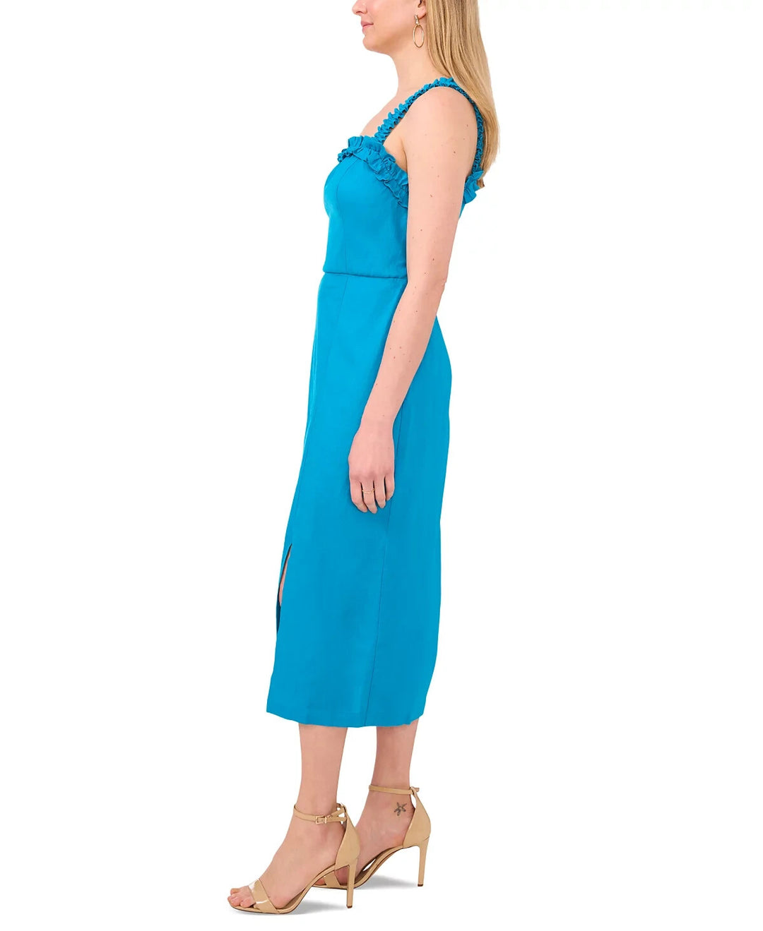 1.STATE Ruffled Square-Neck Sleeveless Midi Dress MSRP $99