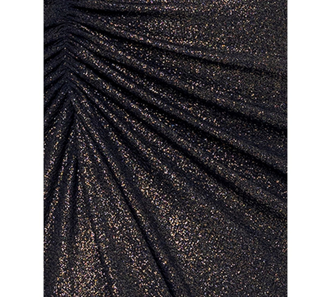 Xscape Petite Ruched Metallic Long-Sleeve Gown MSRP $199