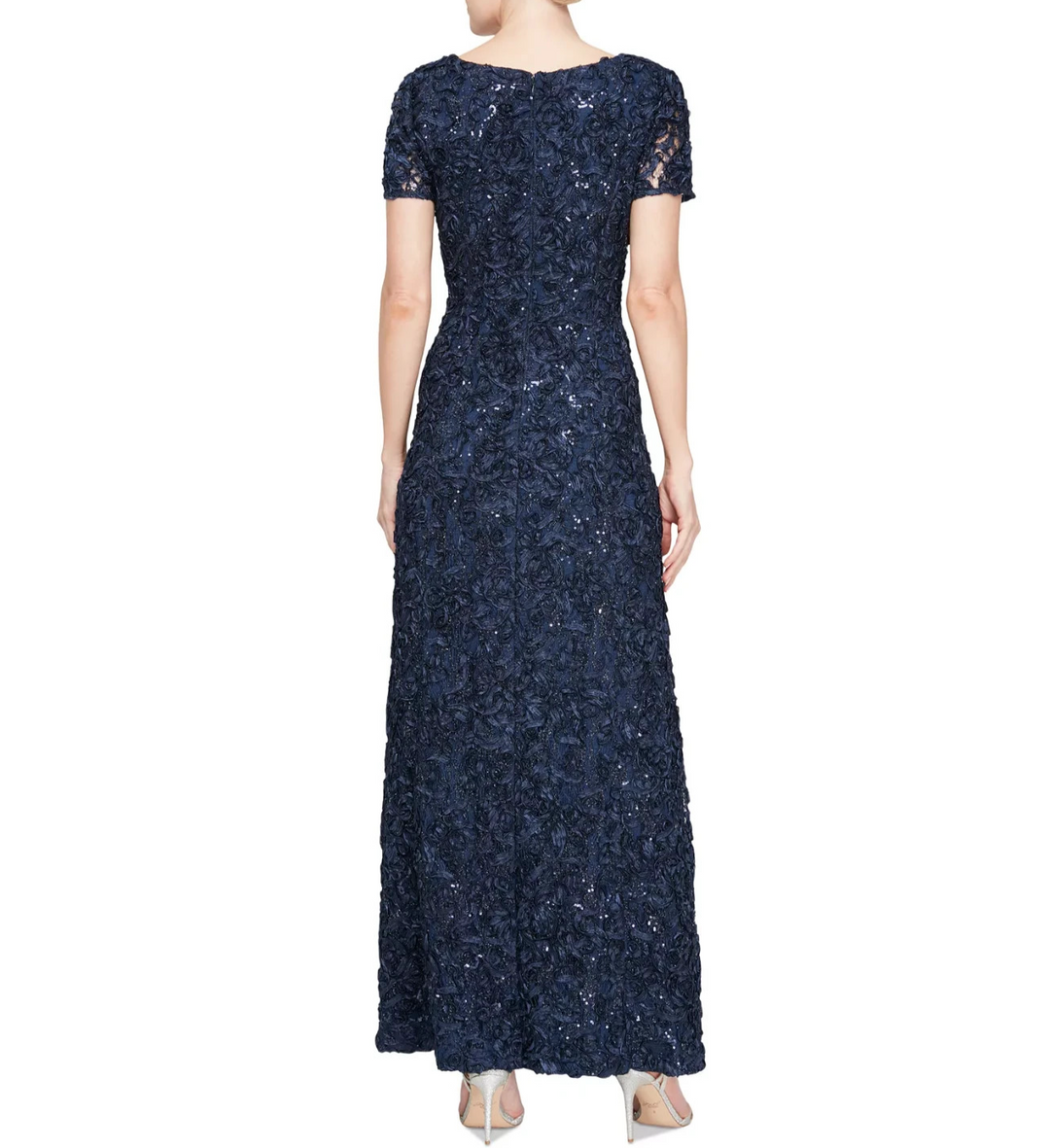 Alex Evenings Women's Soutache Sequin A-Line Dress MSRP $269