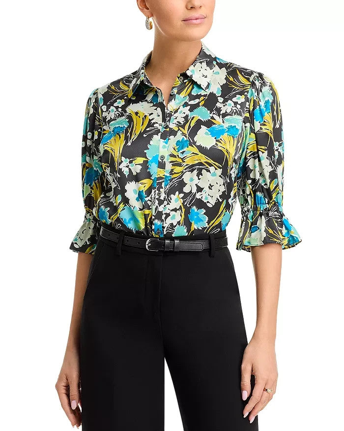 Cinq à Sept Fiona Tossed Floral Top MSRP $295