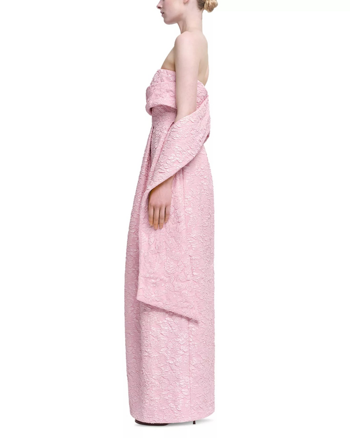 SIMKHAI Ariana Draped Cape Gown MSRP $1195