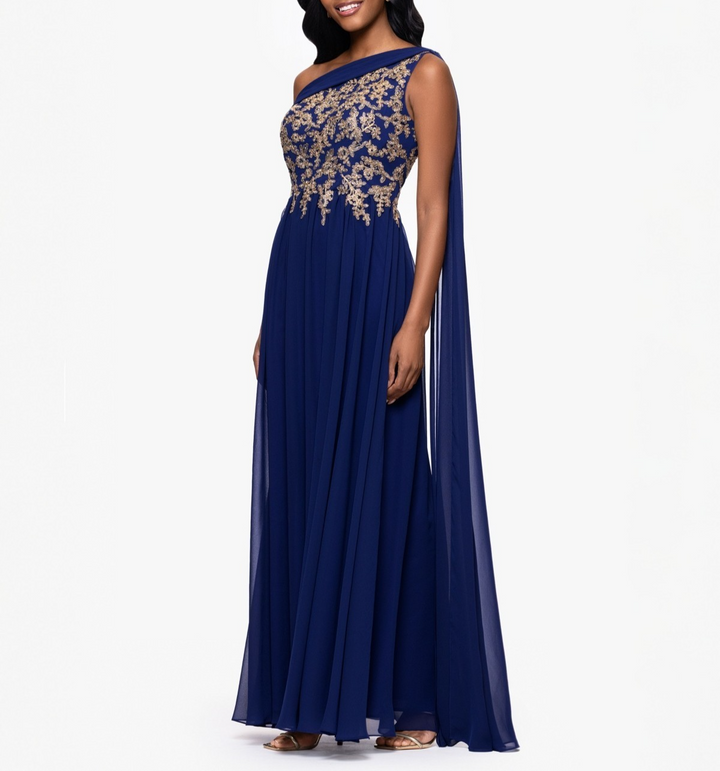Betsy & Adam Women's Embroidered Off-The-Shoulder Dress MSRP $299