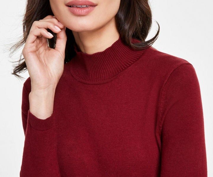 Jones New York Women's Long Sleeve Mock Neck Sweater MSRP $79.50