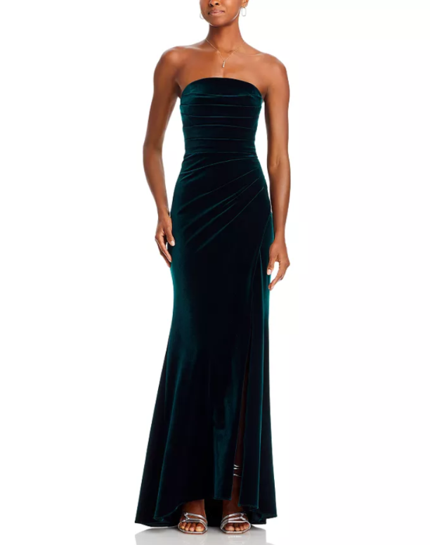AQUA Velvet Strapless Gown MSRP $268