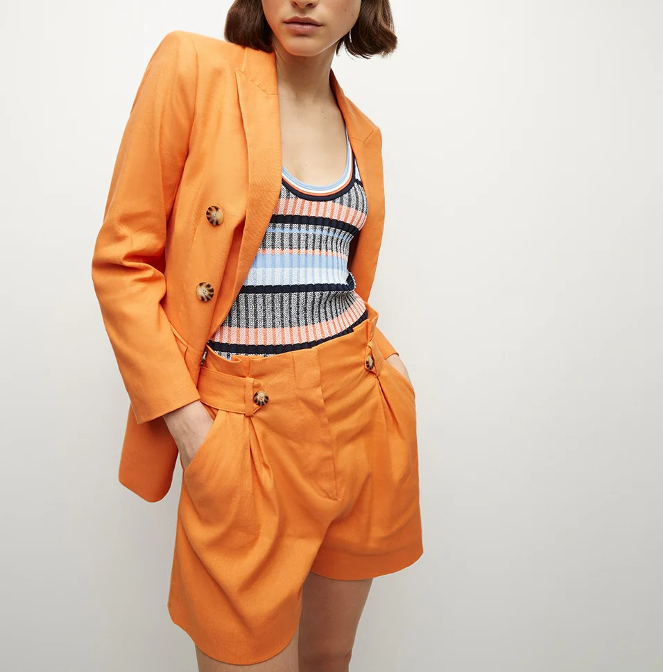 Veronica Beard Bexley Stretch-Linen Dickey Jacket MSRP $698