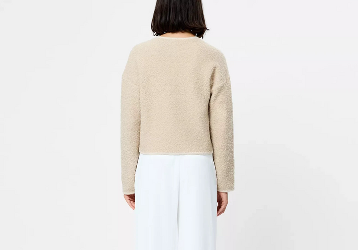 French Connection  Effie Boucle Round Neck Cardigan MSRP $158