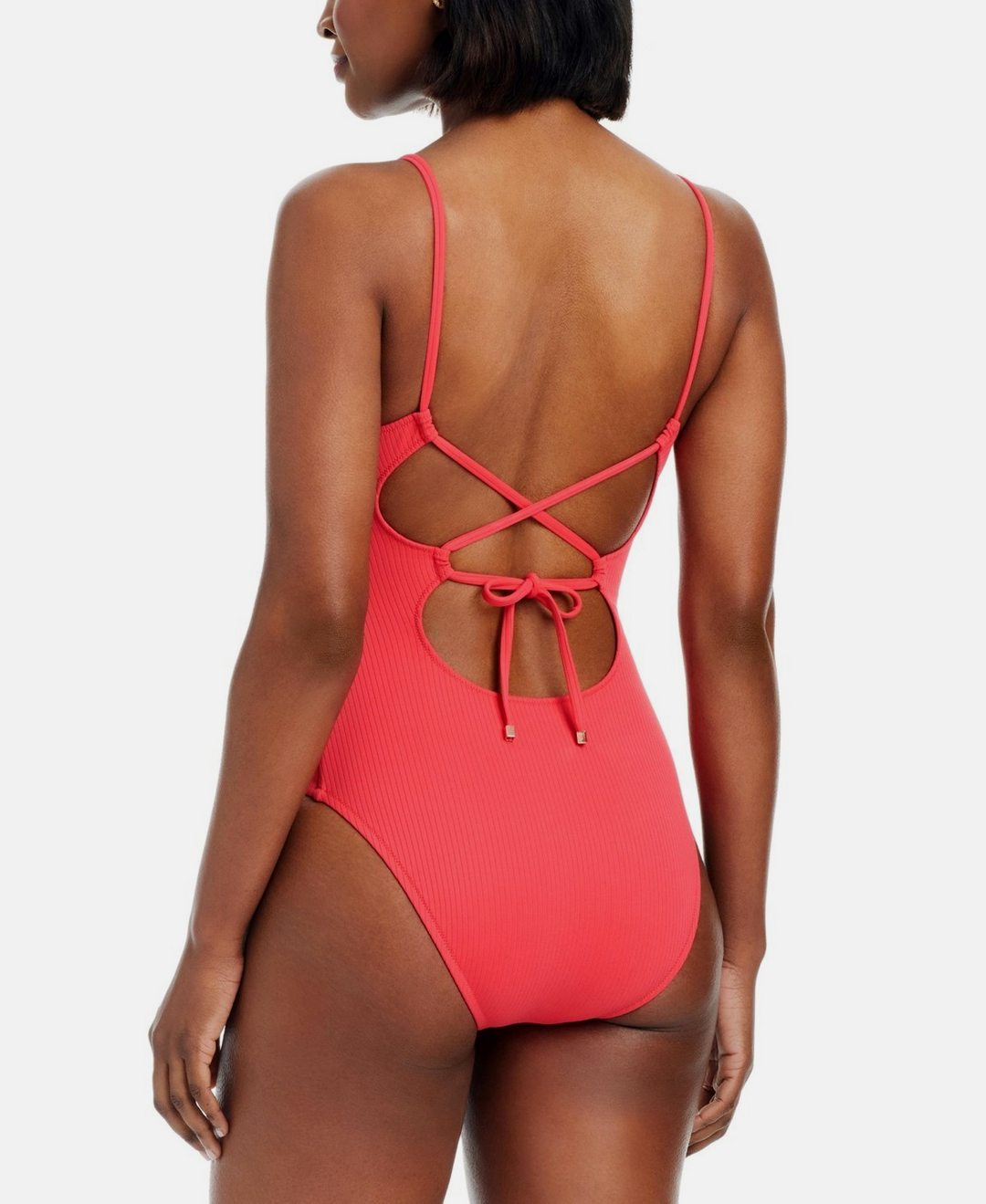 Bar III V-Wire Plunge-Neck One-Piece Swimsuit MSRP $94