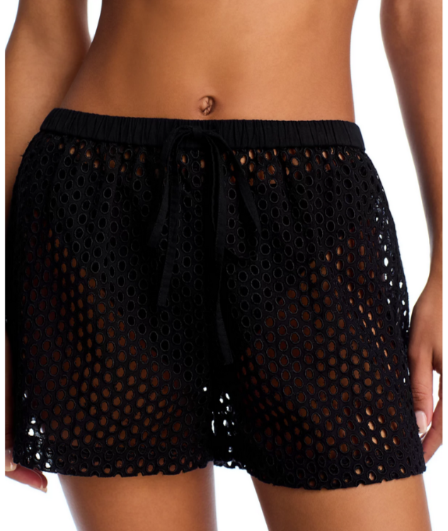 Solid & Striped The Nancy Eyelet Swim Cover-Up Shorts MSRP $158