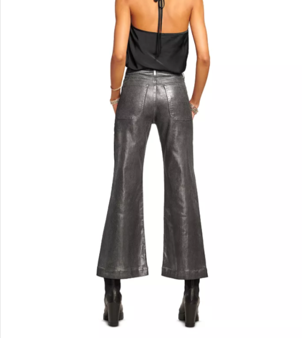 Ramy Brook Clifford Cropped Metallic Pants MSRP $295