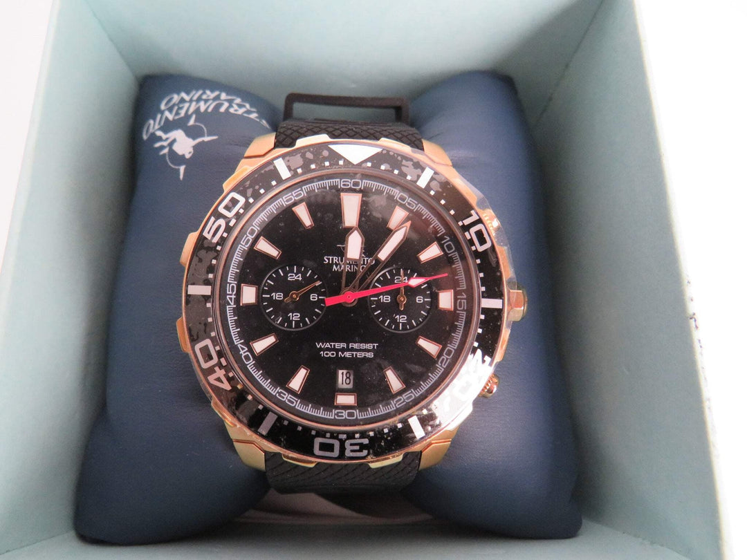 Strumento Marino Men's Skipper  Black Silicone Strap Watch 44mm WH 482