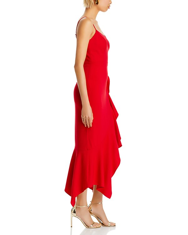 AQUA Scuba Crepe Side Ruffle Dress MSRP $248