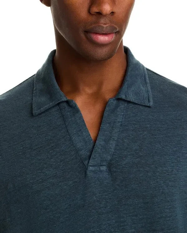 The Men's Store Johnny Collar Linen Polo MSRP $98