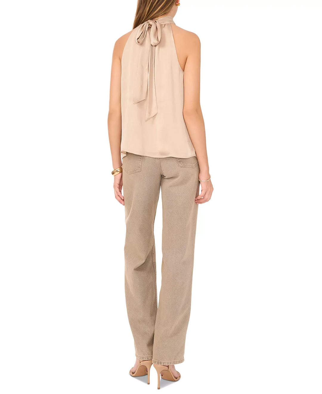 1.STATE Women's Sleeveless Halter Tie-Back Blouse MSRP $69