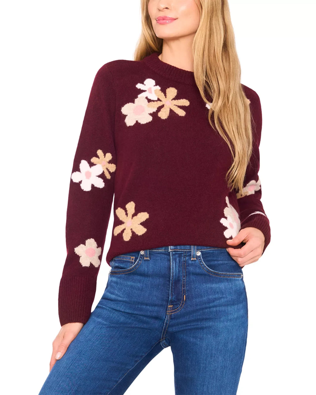 CeCe Groovy Flower Sweater MSRP $79