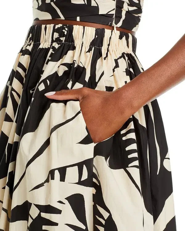 Lucy Paris Amari Floral Print Poplin Skirt MSRP $78