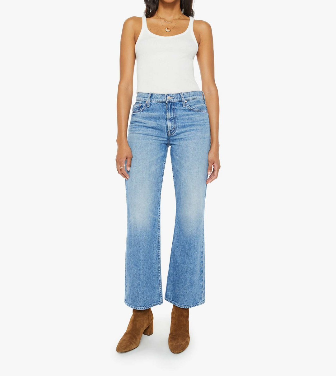 Mother the Bookie Flooded Wide Leg Jeans in Deans List MSRP $268