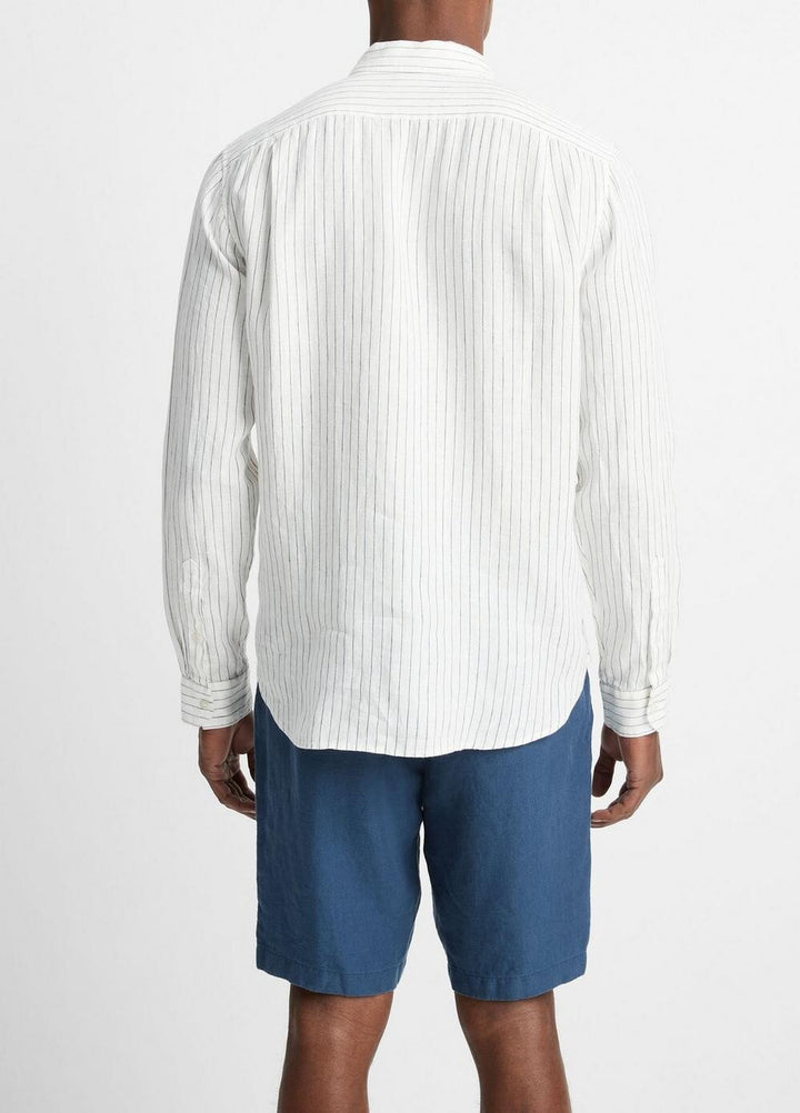 Vince Bayside Striped Linen Shirt MSRP $225