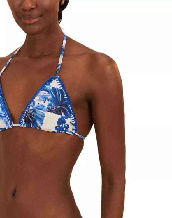 FARM Rio Garden Tiles Printed Bikini Top MSRP $120