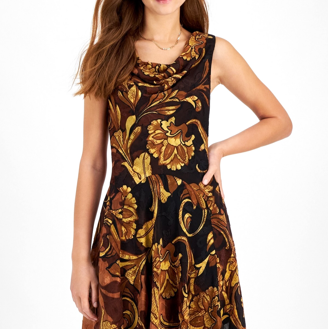 Robbie Bee Petite Cowl-Neck Sleeveless Dress MSRP $79