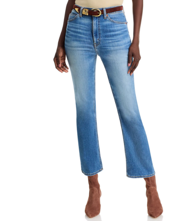 RE/DONE 70s High Rise Cropped Bootcut Jeans MSRP $295