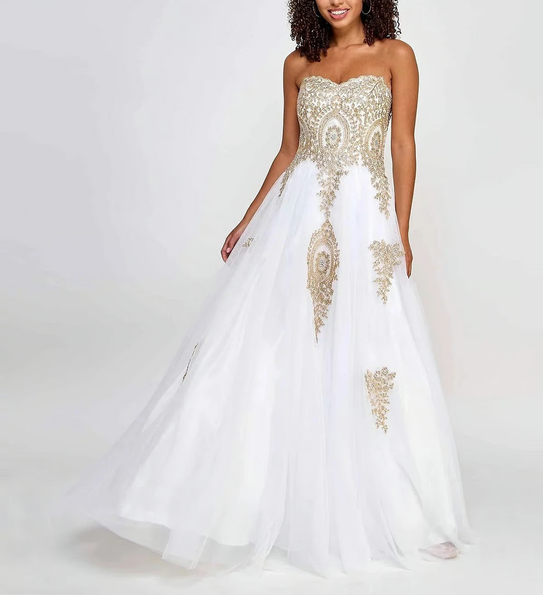 Say Yes Strapless Embellished Gown  MSRP $199