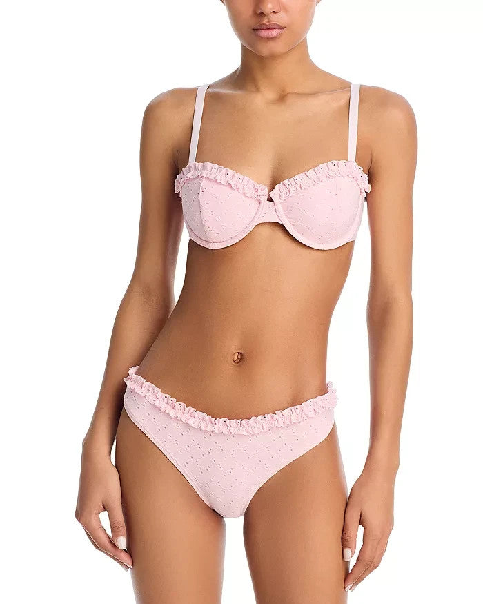 AQUA Ruffle Underwire Bikini Top MSRP $68