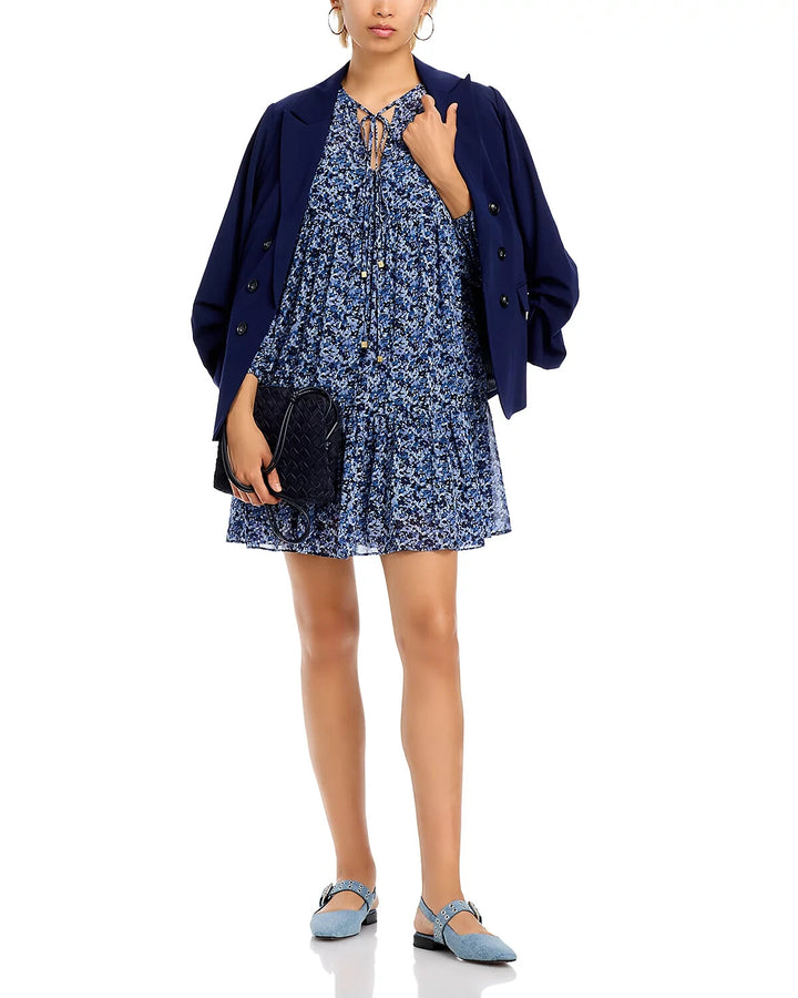 MICHAEL Michael Kors Tie Neck Mini Dress MSRP $255