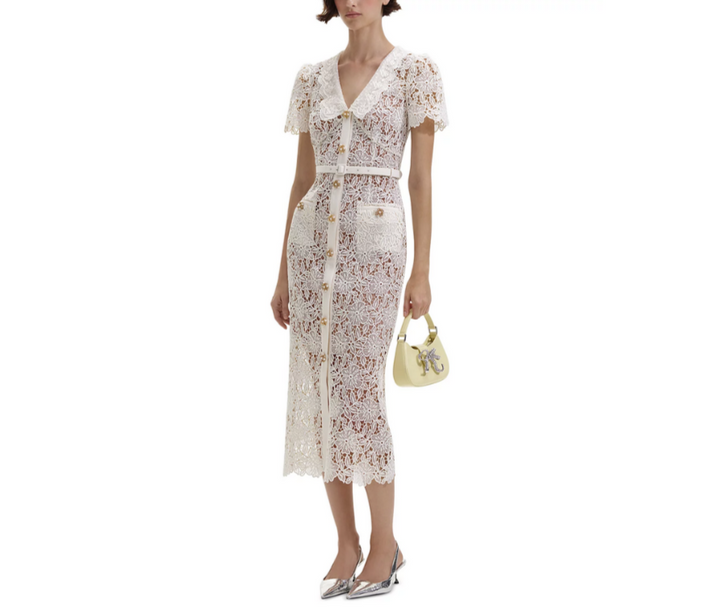 Self-Portrait Lace Midi Dress MSRP $615