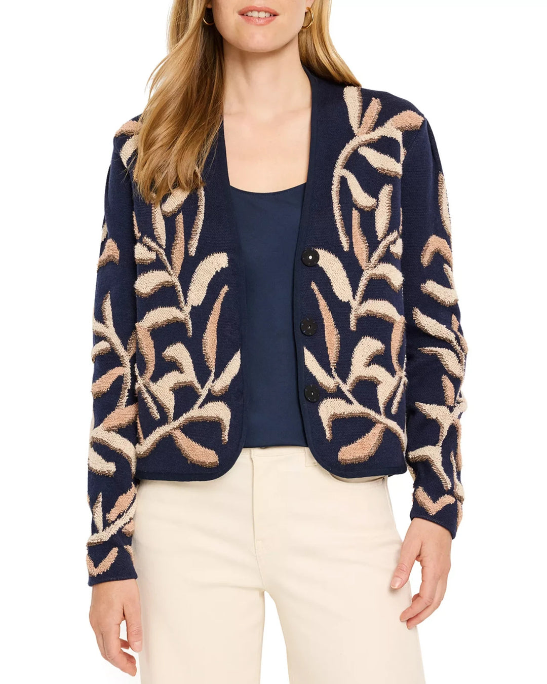 NIC+ZOE Midnight Fern Tufted Knit Jacket MSRP $218