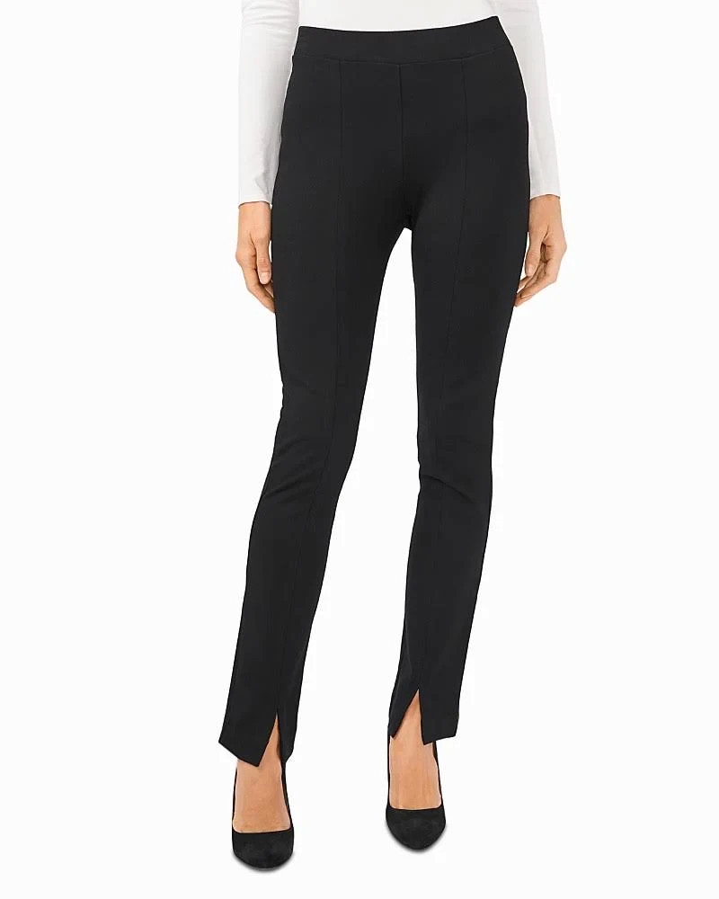 CeCe Front Slit Straight Leg Pull-on Ponte Pants MSRP $69