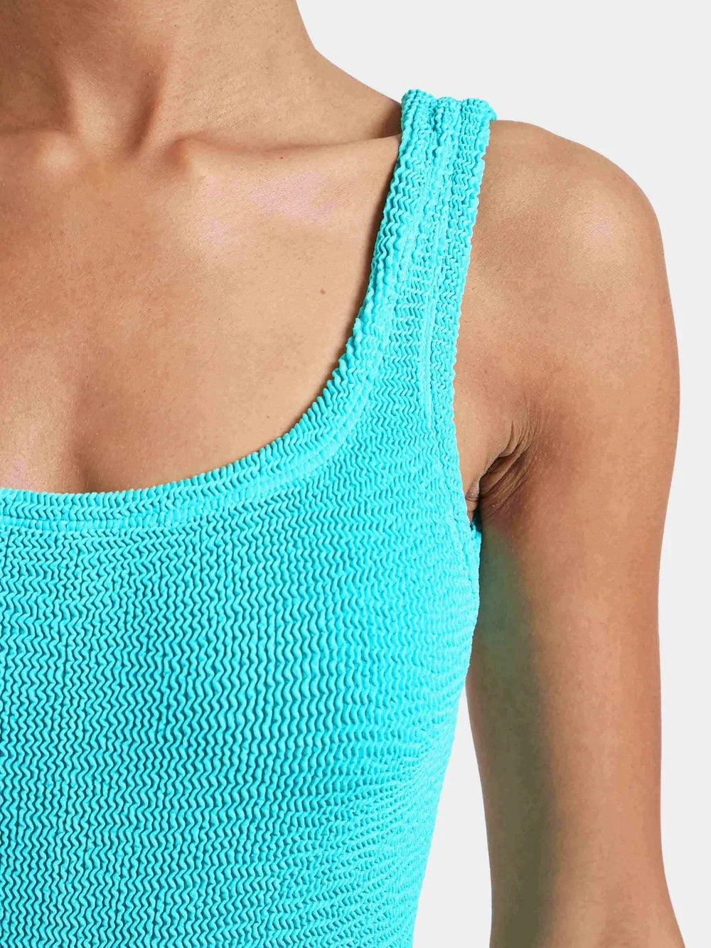 Hunza G Square Neck Crinkle One Piece Swimsuit MSRP $255